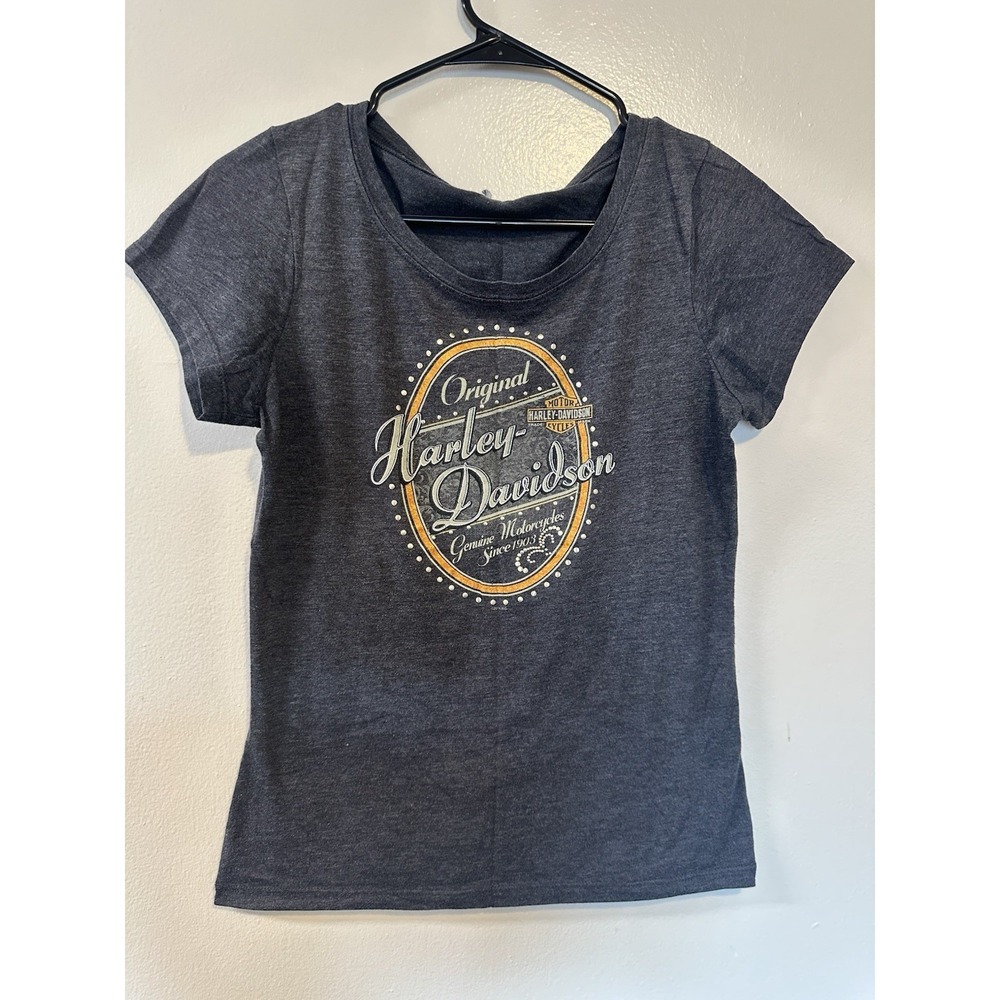 Harley-Davidson Womens‎ River City Indiana Graphic T-Shirt Gray Heathered Small